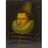 English School (17th century): Bust Portrait of a Gentleman with an Elaborate Ruff,