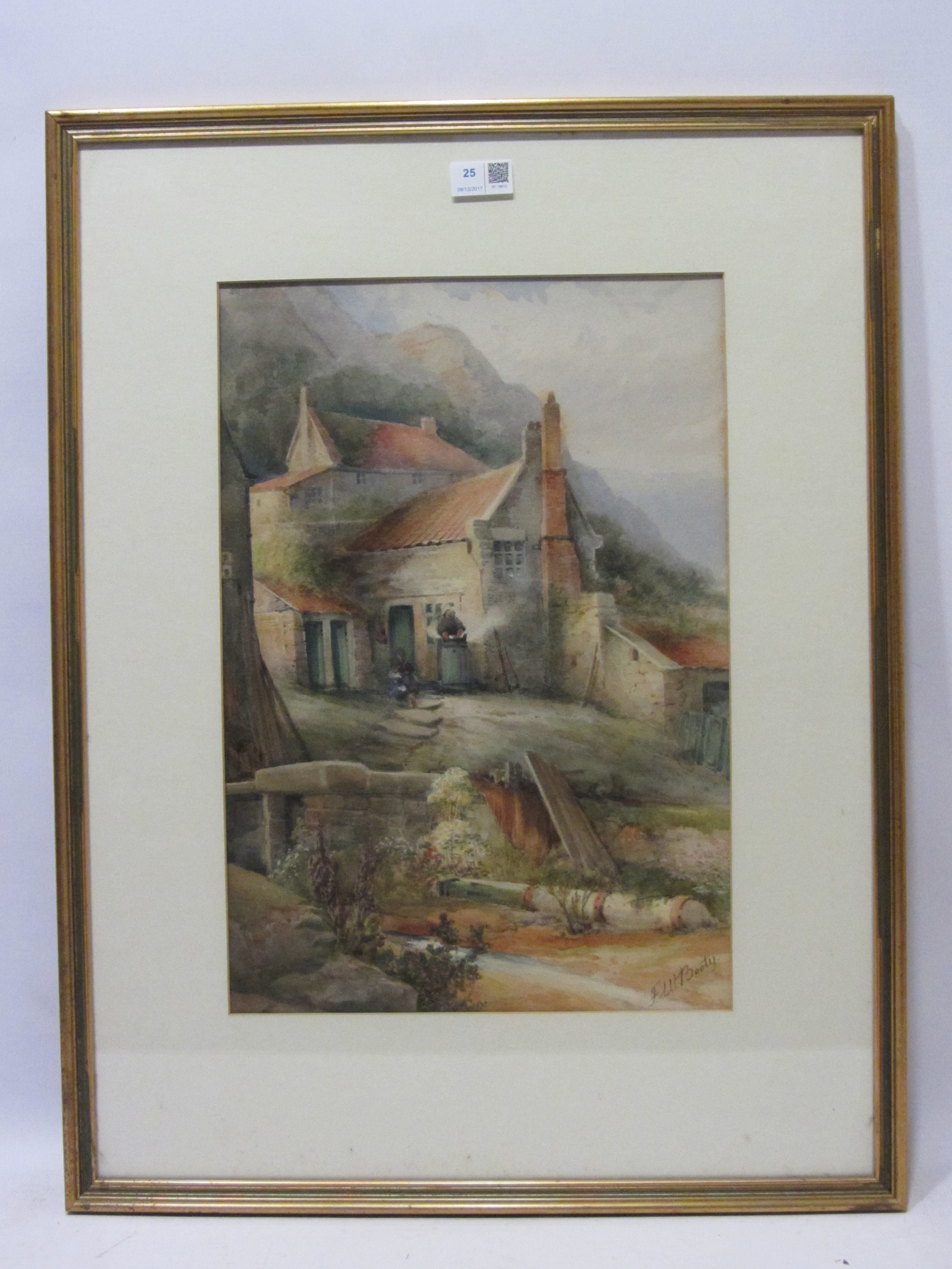 Frederick William Booty (British 1840-1924): Cottages at Runswick, - Image 2 of 2