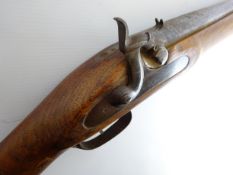 19th century percussion carbine, 64cm (25") round barrel stamped with Broad Arrow JD5/75,