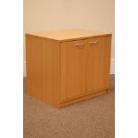 (SKT 10101) Light oak finish lockable two door office storage cabinet, W80cm, H73cm,