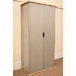 (STK10109) Large light oak finish lockable office storage cabinet fitted with adjustable shelves