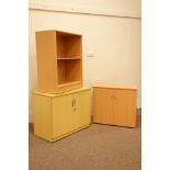 Light wood finish office bookcase with single adjustable shelf (W75cm, H93cm, D40cm),