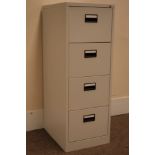 (SKt10112) Four drawer lockable metal filling cabinet, with key, W47cm, H132cm,