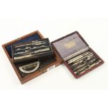 Two sets of German silver drawing instruments in orig boxes G