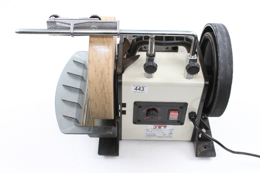 A JET No JSSG-10 slow speed wet sharpener with instructions G+