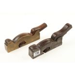 A steel soled brass shoulder plane and a steel shoulder plane with skew mouth,