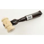A bone gavel with carved rosewood handle N