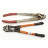 A pair of cable cutters by FELCO and a pair of cable crimping pliers G