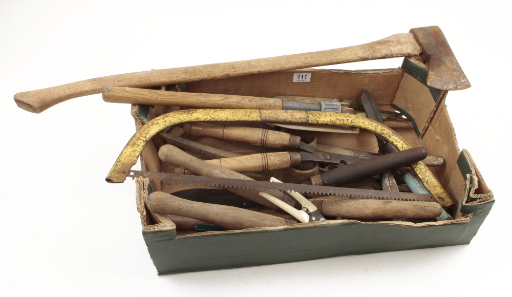 A quantity of gardening tools inc axe by ELWELL(export model)