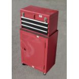 A mechanics tool cabinet and box on casters G