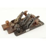 An altered STANLEY No 62 and two wood bottom jack planes Poor