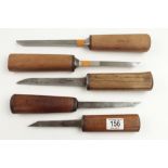 Five mortice chisels G