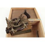 A STANLEY No 55 combination plane with four boxes of cutters G++