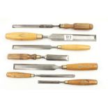 Seven bevel edge chisels G