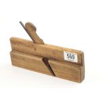 A 9"x1" hollow moulding plane in solid box wood G