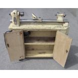 A MYFORD ML8 lathe on cabinet with planes,