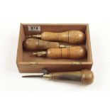 A horn tool pad handle and three others in beech G