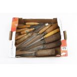 Five mortice chisels and eight others G