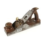 A steel panel plane 12 1/2" x 2 3/4" with steel lever a mahogany front knob repaired G