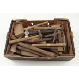 A quantity of mallets and hammers etc