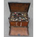 An unused organ builders pine tool chest 32"x 21"x 21" with some tools.