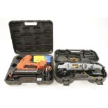 A TACWISE nail gun and HALFORDS angle grinder G