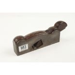 An iron shoulder plane 8 1/4" x 1 5/8" with mahogany infill and wedge G