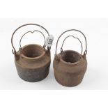 Two cast iron glue pots G