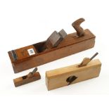 A 17" beech jack plane by MATHIESON and two other planes G+