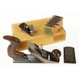 A little used STANLEY No 72 1/2 chamfer plane with bullnose attachment in orig box c/w beading