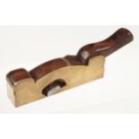 A steel soled bronze skew mouth shoulder plane 8" x 1 1/2" with rosewood infill and wedge G
