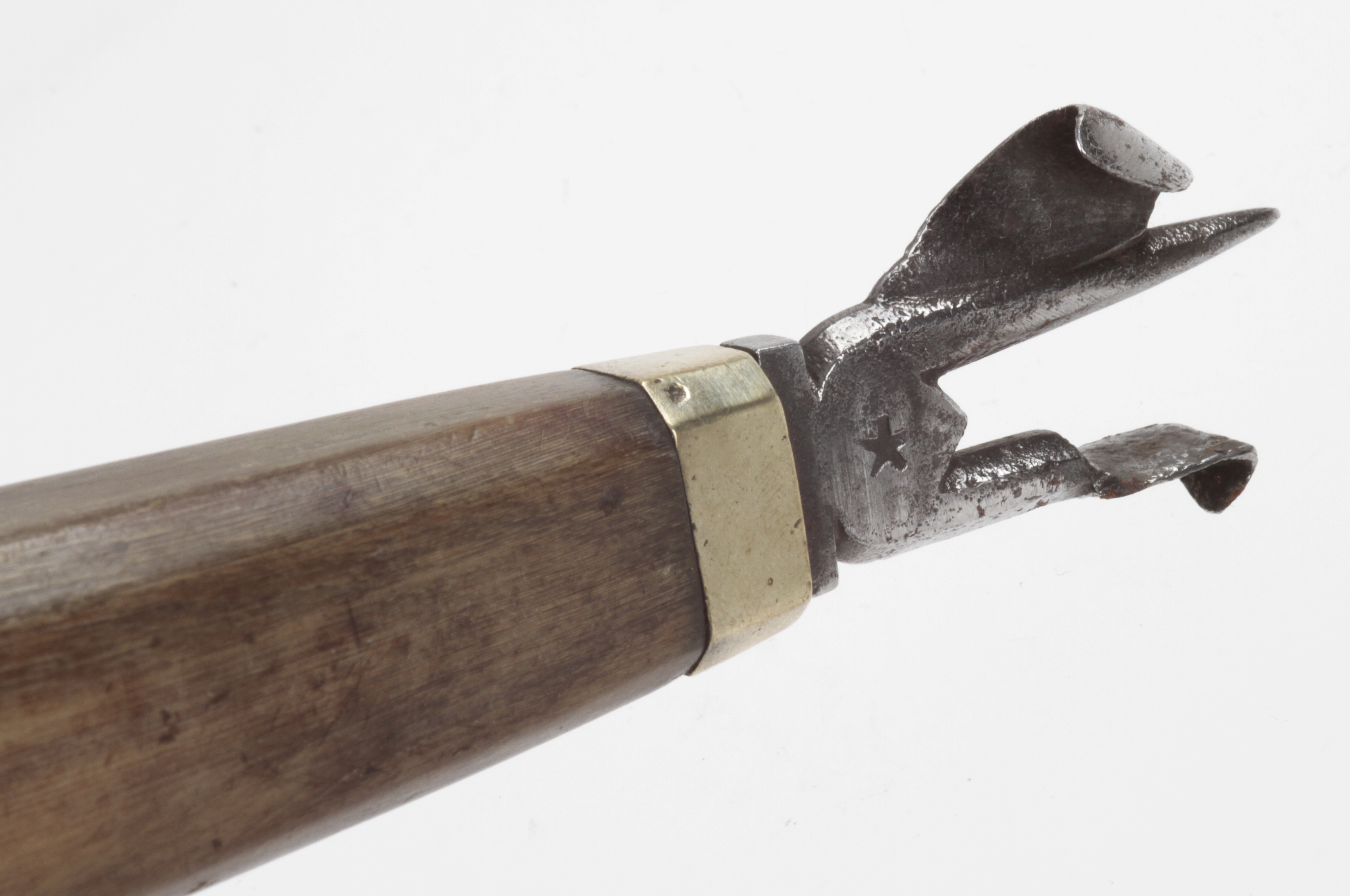 A 19c French rouanne or race knife with horn handle and star decoration G++ - Image 2 of 5
