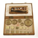 Two boxed sets of weights, 18 pc. in brass 1/2 Grain to 4oz and another 13 pc.