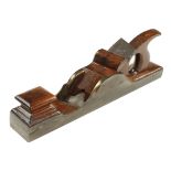 An early and most unusual skew mouth iron badger or shooting plane 15" x 2 1/2" the plane set at a