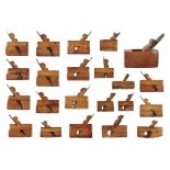 A craftsman made set of 22 miniature boxwood planes ie.