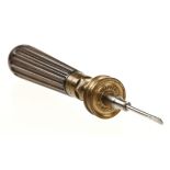 A small rosewood and brass bow drill by HOLTZAPFFEL & Co c/w 9 bits in fluted handle F DAW