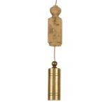 A masons decorated 3" brass plumb bob G+