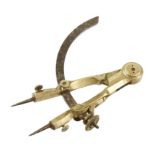 An early and very attractively formed 4" pair of brass dividers with removable points and fine