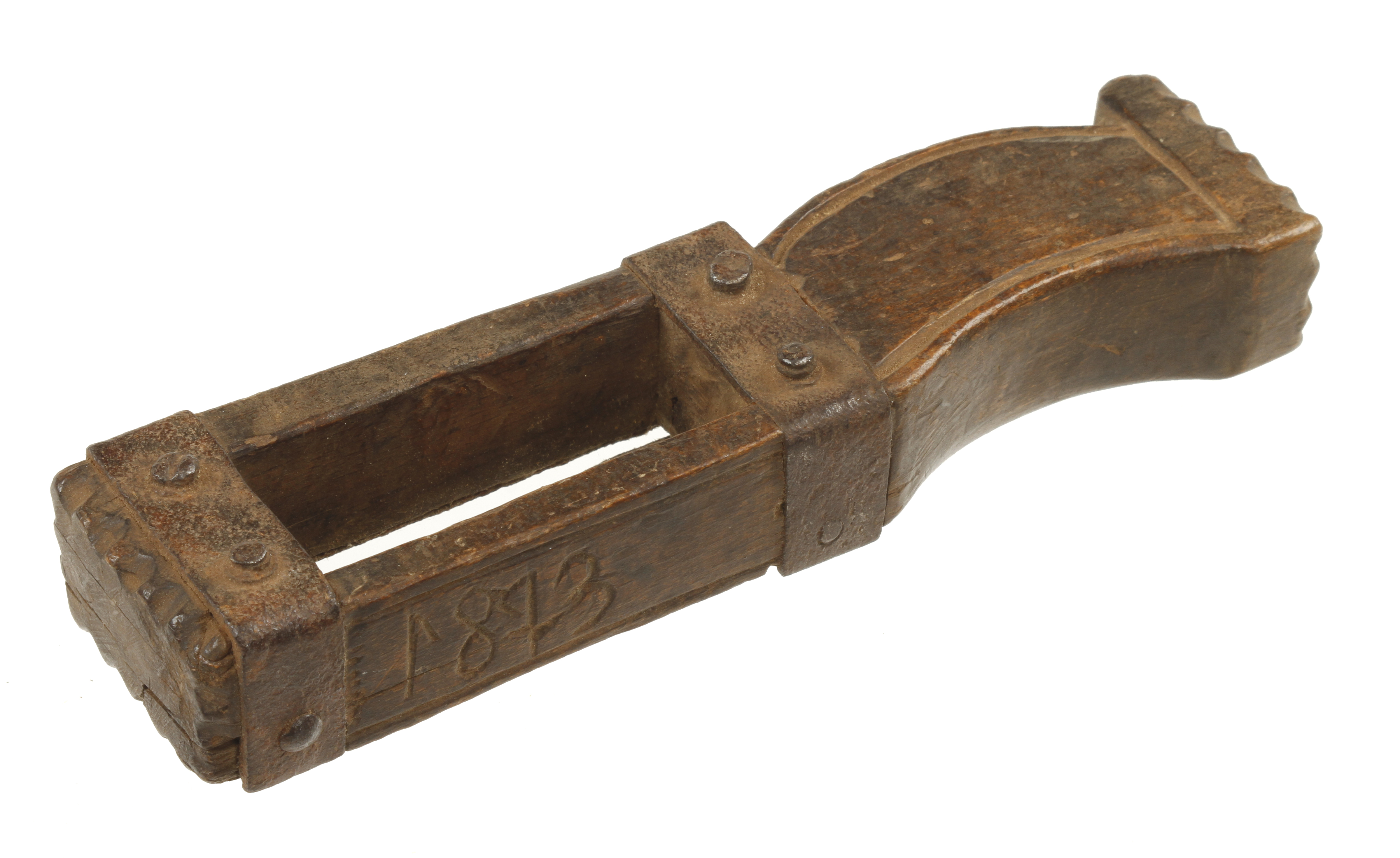 A probably 18c German hardwood shave 7" o/a similar to an osier shave but non adjustable marked - Image 2 of 2