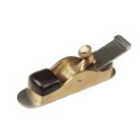 A recent small brass mitre plane with d/t steel sole by SEQUIM TOOLS 5" x 1 1/2" with ebony infill,