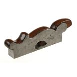 A shapely iron shoulder plane 8" x 1 3/8" with figured rosewood infill and wedge G+