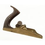 A brass shouldering plane with mahogany handle G+