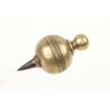 An unusual 4" brass plumb bob with attractive decoration around the circumference G+