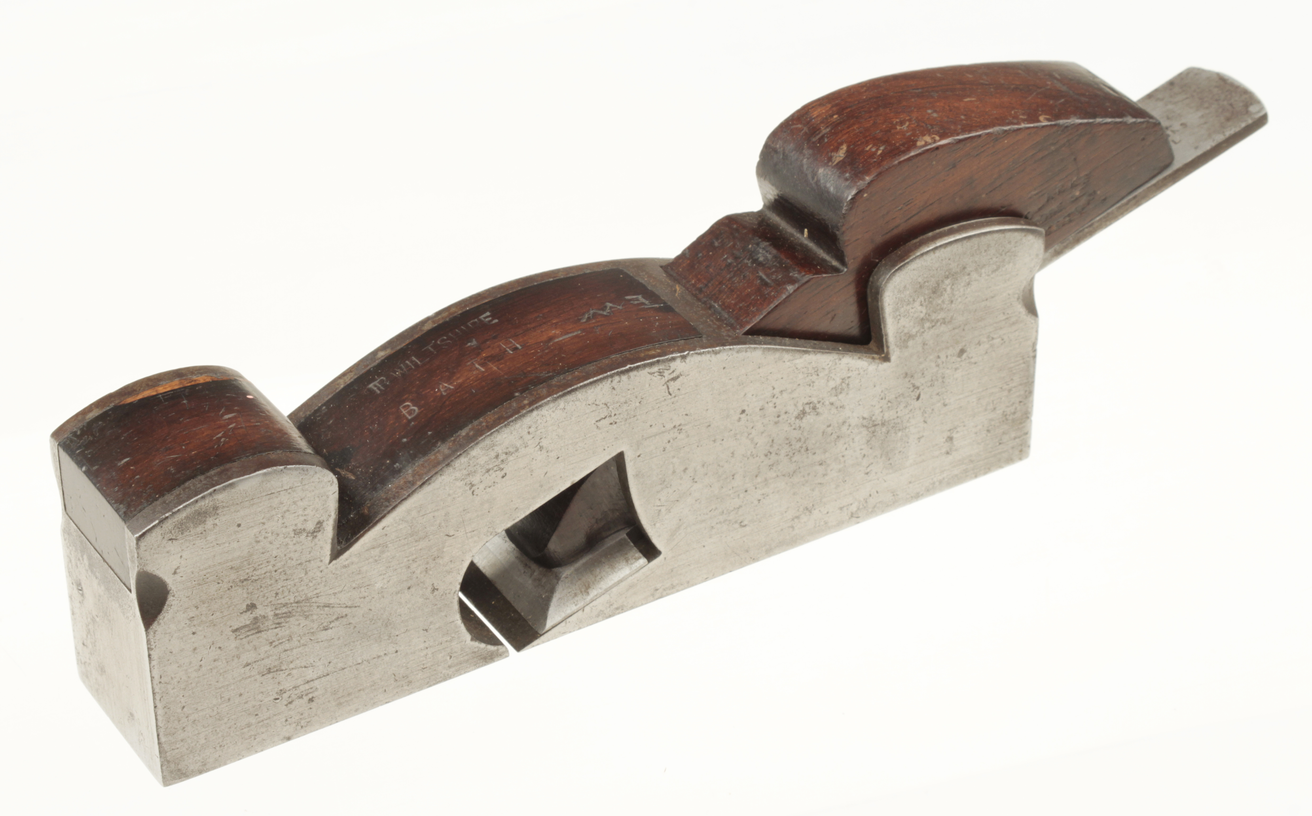 A 1 1/2" iron shoulder plane by SLATER with rosewood infill and wedge G+