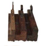 Three PRESTON moulding planes 1 1/2" to 2 1/2" G+