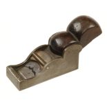An iron chariot plane by SLATER London 3 3/4" x 1 1/2" with attractive rosewood wedge,
