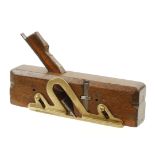 A Dutch beech skew mouth rebate plane stamped J.N with Crown over (J.