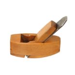 An unusual miniature compassed boxwood side rebate plane by ONION & Co Warranted 4" x 1 1/2" G++