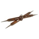 A fine quality pair of French sculptors proportionate compasses in fruitwood with strapped steel
