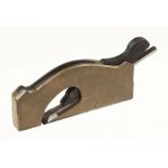 A small attractive steel soled rebate plane 4" x 1/2" with ebony infill and wedge,
